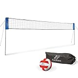 EastPoint Sports Easy-Fit Adjustable Volleyball Net - Fits Yards Adjusts from 10 ft. to 30 ft. Long - Includes All Accessories