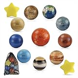 12 Piece Solar System Stress Balls, Stress Balls with Mesh Carry Bag, Educational Planets and Stars- JDS Toy Store