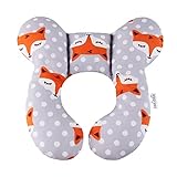 KAKIBLIN Baby Travel Pillow, Toddler Head and Neck Support Pillow for Car Seat, Pushchair (Gray Fox)