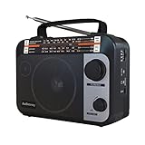 Multi-Band AM/FM/SW1-2 Radio Transistor Radio AC or Battery Operated with Best Reception Big Speaker and Precise Tuning Knob with AUX in & 3.5mm Earphone Jack