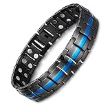 MagEnergy Magnetic Bracelets for Men,Titanium Steel Magnetic Therapy Bracelet with Double Row magnets,9.0''Adjustable Link Jewelry Gift (Sizing Tool)