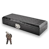 8SC82 34.5 Inch Black Aluminum Tool Box 5 Bar Tread ToolBox for Truck Bed Car Outdoor Trailer Pickup Underbody RV ATV Storage Underbed Tools Organizer with Lock and Keys (34.5'X13'X6.5')