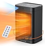 Coffeow Space Heaters with Motion Sensor,Portable heaters for Indoor Use,Electric Small Heaters for Large Room Bedroom Office Garage Desk,1500W Ceramic Heating with Remote,Oscillating,Timer,Thermostat
