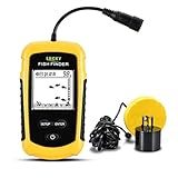 LUCKY Kayak Handheld Fish Finder Sonar LCD Wired Fish Finder Transducer Boat Water Depth Finders Display FF1108-1