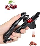 Cherry Pitter - Heavy-Duty Olive and Cherry Pitter Corer Tool with Space-Saving Lock Design, Multi-Function Cherries Stoner Seed Remover Tool for Make Fresh Cherry Dishes