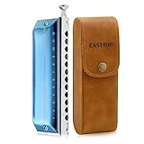 East top Upgrade Chromatic Harmonica 12 Hole 48 Tone Key of C, Chromatic Mouth Organ Harmonica For Adults,Students and professionals with Blue Cover (EAP-12)
