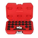 MR CARTOOL 22pcs Anti-Theft Screws Removal and Install Socket Sleeve Set Group for BMW Wheel Lock Lugnut Anti-Theft Screw Lug Nut Removal Key Socket Set for BMW
