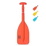 OCEANBROAD Emergency Telescoping Paddle 42in Collapsible Paddles Aluminium Alloy Shaft, for Kayaing Canoeing Boating River Tubing Emergency，Tangerine, 1 Paddle