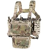VOTAGOO Chest Rig-Tactical Chest Rig，Molle Modular Micro Fight Chest Rigs Adjustable&Detachable with 5.56/7.62 Magazine Pouch
