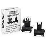 Chaos Ready | Flip Up Iron Sights - Spring Loaded Low Profile Back up Ironsights | Designed for Picatinny 1913 Pattern Rails | Co-Witness Front and Rear BUIS Combo Set |