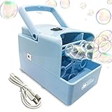 Whizbuilders Bubble Machine for Kids, Backyard Toys, Toddler Outdoor Toys, with Solution Refill, BPA-Free Manual Bubble Toys, Hand-Operated Blower, Lightweight, No Battery Needed (Bubble Fish) (Blue)