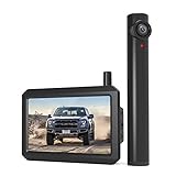 AUTO-VOX Wireless Backup Camera for Trucks, 3Mins DIY Installation, Mini Size Back Up Camera Systems for Car with Rechargeable Battery-Powered, Super Night Vision Rear/Front View with 5'' Monitor -TW1