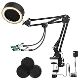 3-in-1 Solder Smoke Absorber Fume Extractor Fan with 2 Helping Hands and 3 Carbon Filters, 10 Brightness 3 Light Colors LED Lamp, Desk Clamp, for ESD DIY Working Soldering Desoldering Rework Station