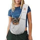 TOMKAS Dog Sling Carrier for Small Dogs pet Slings with Extra Pocket Storage Sling with Storage Pocket
