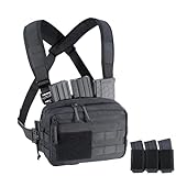 CLTAC Tactical Chest Rig Pack Concealed Carry CCW Sling Backpack Military Molle Utility Admin Pouch IFAK Medical EMT Organizer EDC Bag for Outdoor Hunting Shooting Hiking with Magazine Holder