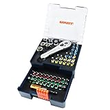 Inwell 58 Piece Screwdriver Bit Set | 1/4' Drive Mini Ratchet Wrench and Sockets Set | Premium S2 Material Driver Bits | Phillips,Slotted,Hex,Square,Trox,Tamper Proof Torx,Quick Release Bit Holder