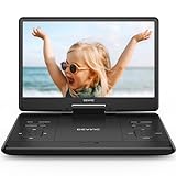 DEVINC 16.9' Portable DVD Player with 14.1' Large HD Screen, Support Multiple DVD CD Formats/USB/SD Card, 6 Hours Rechargeable Battery, Sync TV, Dual Speakers, Car DVD Player, Regions Free