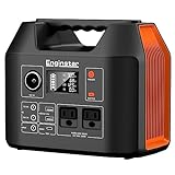 EnginStar Portable Power Station, 300W 296Wh Battery Bank with 110V Pure Sine Wave AC Outlet for Outdoors Camping Hunting and Emergency, 80000mAh Backup Battery Power Supply for CPAP- Black Orange