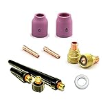 WeldingCity Accessory Kit (3/32') Collet-Gas Lens-Ceramic Cup-Gasket-Back Cap for TIG Welding Torch 9, 20 and 25 Series Lincoln Miller Hobart ESAB Weldcraft CK AHP (T40)