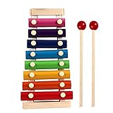 Xylophone for Kids, Best Holiday/Birthday DIY Gift Idea for Your Mini Musicians，Color Scissor Wooden Xylophone Toy with Child Safe Mallets, Educational Musical Instruments Toy for Toddlers Child (A)