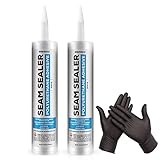 [2 Pack] Polyurethane Seam Sealer Automotive Compound Kit - Durable & Flexible Auto Body Filler - Seam & Joint Compound for Bare or Painted Surfaces - Automotive Seam Sealer White - RV Roof Sealant