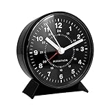 Marathon CL034001BK Mechanical Wind-Up Alarm Clock - Black