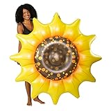 Get Ready for Summer Fun with PoolCandy's Inflatable Sunflower Island Pool Float - Perfect for Parties and Relaxation. The Ultimate Swimming Pool Inflatable Toy.
