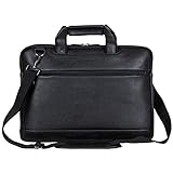Kenneth Cole Reaction ProTec Faux Pebbled Leather Slim 16' Laptop Business Briefcase / Tablet Bag, Black