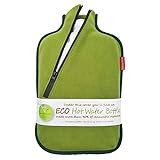 Eco Hot Water Bottle with Cover, (2.0L, Softshell Bamboo with Zipper), Made in Germany, Non-Toxic Certified, Bed Warmer, Helps Relief Lower Back Pain, Soothing Long-Lasting Warmth