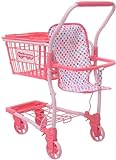 KOOKAMUNGA 2 in 1 Kids Shopping Cart - Toy Grocery Cart With Removable Hand Basket & Doll Seat - For Boys & Girls Ages 2+ (Pink Unicorn)