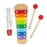 Melissa & Doug Caterpillar Xylophone Musical Toy With Wooden Mallets 15.25' x 6.5' x 1.5 - For Toddlers,Ages 3+,Blue