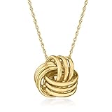 Ross-Simons 14kt Yellow Gold Love Knot Pendant Necklace. 20 inches