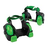 New-Bounce Heel Wheel Skates - Jet Wheelies for Shoes - Adjustable Roller Heel Skates for Kids - One Size Fits Most (Green)