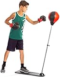 TechTools Punching Bag for Kids, Reflex Boxing Bag with Stand - Kids Boxing Set Includes Kids Boxing Gloves - Height Adjustable, Gifts Idea for Boys and Girls Ages 3-8 Years Old (Step On Base)