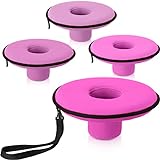 Floating Drink Holder 4 Pieces Neoprene Floating Cooler Inflatable Drink Holder Floating Coaster Pool Drink Holder for Pool Party Water Fun (Pink Series)