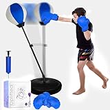 Punching Bag for Kids - Adjustable Boxing Ball with Stand Boxing Training Gloves & Hand Pump Adjustable Kids Punching Bag, Great Gift 5-10 Years Boys&Girls ...