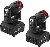 SHEHDS Moving Head Lights Mini LED Spotlight Beam 10W 4in1 RGBW Stage Lights Professional 11/13 DMX Channels Sound Activated DJ Lights for Disco Club Party Dance Wedding Bar Christmas - 2 Pack