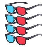 Red-Blue 3D Glasses, 3D Viewing Glasses For Viewing 3D Movies/Games And Pictures In Red-Blue Formats, Compatible With Ordinary Computer Monitors/TVs/Projectors Etc - Home Theater Glasses 4pcs