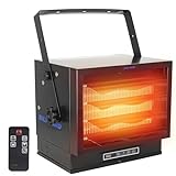 BILT HARD 8500W Electric Garage Heater, Ceiling Mounted Hardwired 240V Fan-forced Industrial Indoor Shop Heater with Build-in Digital Thermostat and Remote for Garage, Workshop, Black