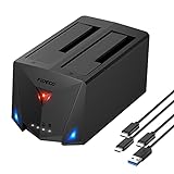 FIDECO USB 3.2 Gen 1 to Hard Drive Docking Station, Hard Drive Dock for 2.5 or 3.5 inch SATA I/II/III HDD SSD with Hard Drive Duplicator/Offline Clone Function and 2 USB Cables, Support UASP