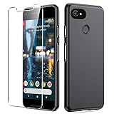 Dioxide Compatible for Google Pixel 2 XL Phone Case with Screen Protector, Soft TPU Silicone Case Shockproof Non-Slip Camera Protective Case Slim Cover for Google Pixel 2 XL Phone Case, Black
