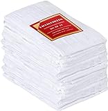 Utopia Kitchen [12 Pack] Flour Sack Tea Towels, 28' x 28' Ring Spun 100% Cotton Dish Cloths - Machine Washable - for Cleaning & Drying - White