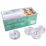 Eleganttime 4 Pack Glass Fermentation Weights With Easy Grip Handle For Wide Mouth Mason Jars Fermentation Kit Gift Box