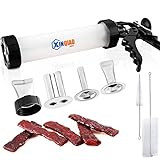 XINQIAO Jerky Gun Food Grade Plastic Beef Jerky Gun Kit, Jerky Maker 1 LB Capacity with Stainless Steel Nozzles& Brushes