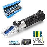 4-in-1 DEF Antifreeze Coolant Refractometer for Automobile Antifreeze System, Diesel Exhaust Fluid, Battery Acid and Windshield Washer Fluid