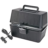 Koolatron 12V Heating Lunch Box Stove, 1.6 Qt (1.5 L), Black, 6 ft (1.8m) Power Cord, Heats to 300F (149C), Built-In Cord Storage, Classic Construction Worker Lunchbox, for Car, SUV, Pickup Truck