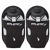 Fitletic 8-ounce Sport Water Bottle with Holster Attachable to Belts. No-Bite Cap Quick Hydration for Daily Running, Marathon, Triathlon, Ironman Race