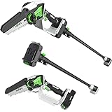 SOYUS 2 in 1 Cordless Pole Saw & Mini Chainsaw,20V 19Ft/s Battery Pole Saw with 5'' Cutting Telescopic Electric Pole Saws for Tree Trimming, 2.0Ah Battery&Charger Included
