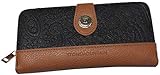 Stone Mountain Embossed Leather Crazy Paisley Checkbook Wallet Black/Tan