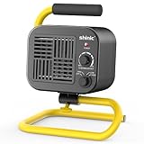 Shinic Garage Heaters for Indoor Use, Matal Body, Portable Space Heater with Thermostat, Adjustable Head, Tubular Stand, Padded Handle, and Wide Base for Stability, Utility Shop and Shed